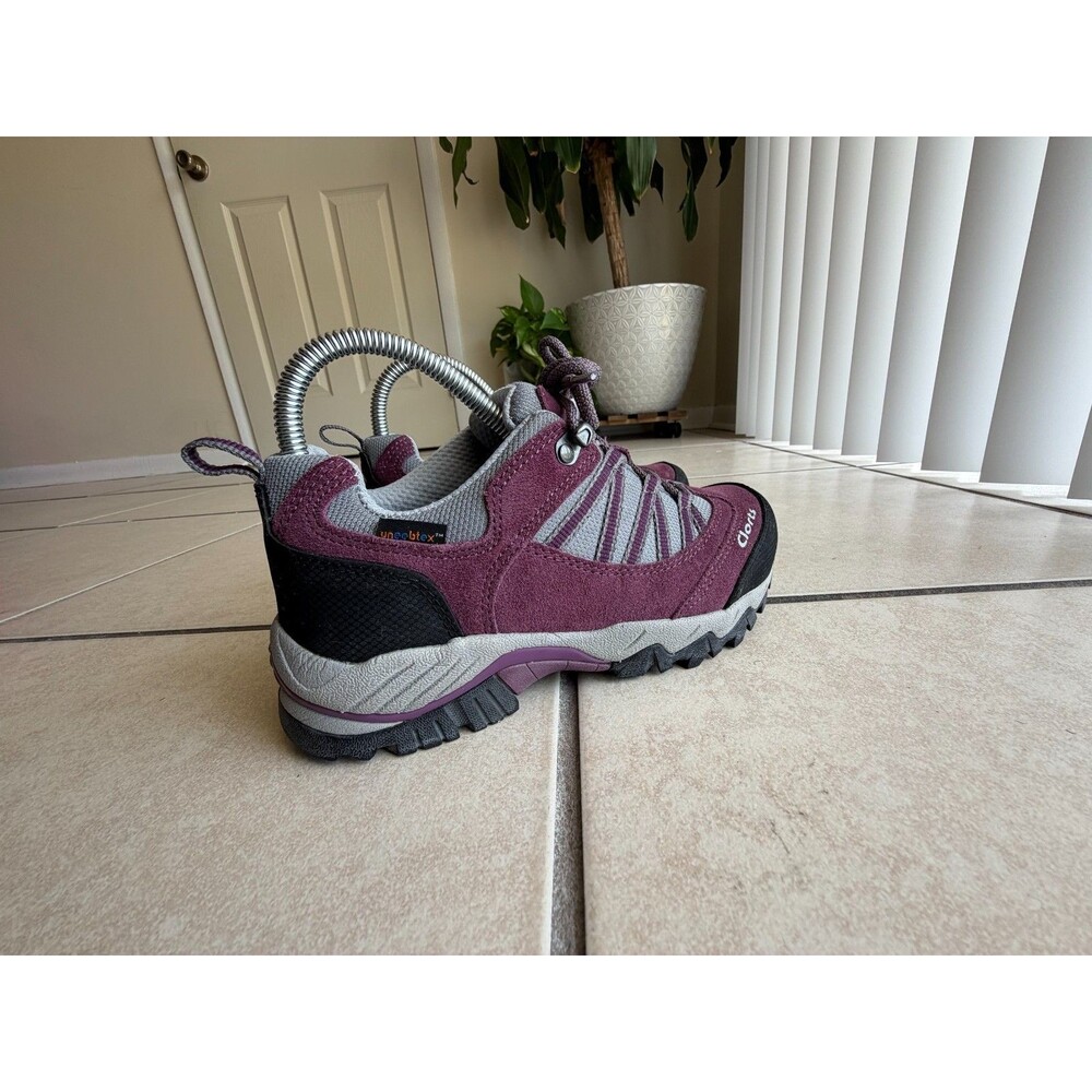 Clorts Women's Waterproof Hiking Shoes Size 7 Purple Suede Uneebtex